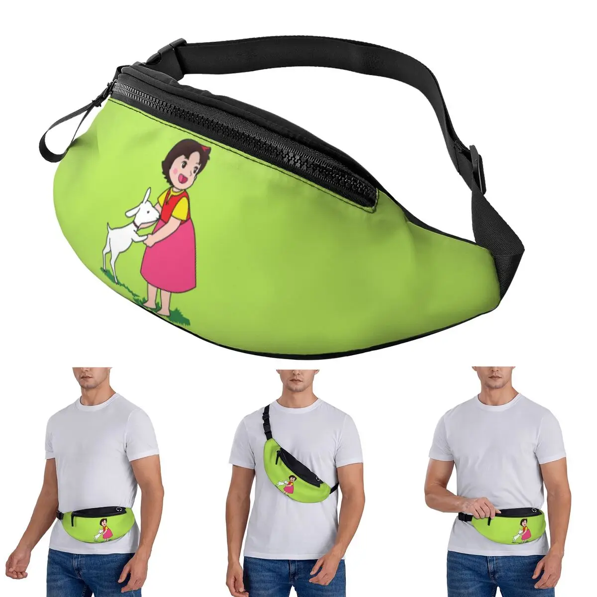 

Crossbody Waist Bag Heidi Peter And Grandpa Alps Cartoon (17) Men Women Fanny Pack Travel Running Money Phone Pouch