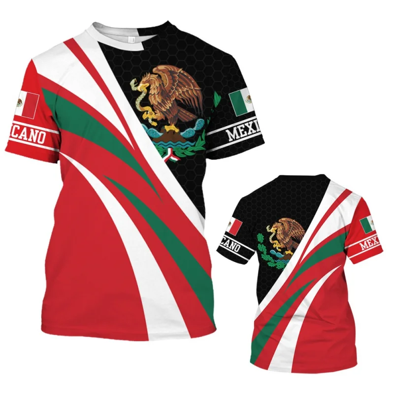 

1 Piece Custom Your Picture Mexico Flag Print T-Shirt Men Eagles Pattern Jersey Casual Short Sleeve Tees Oversized Men'S Clothin