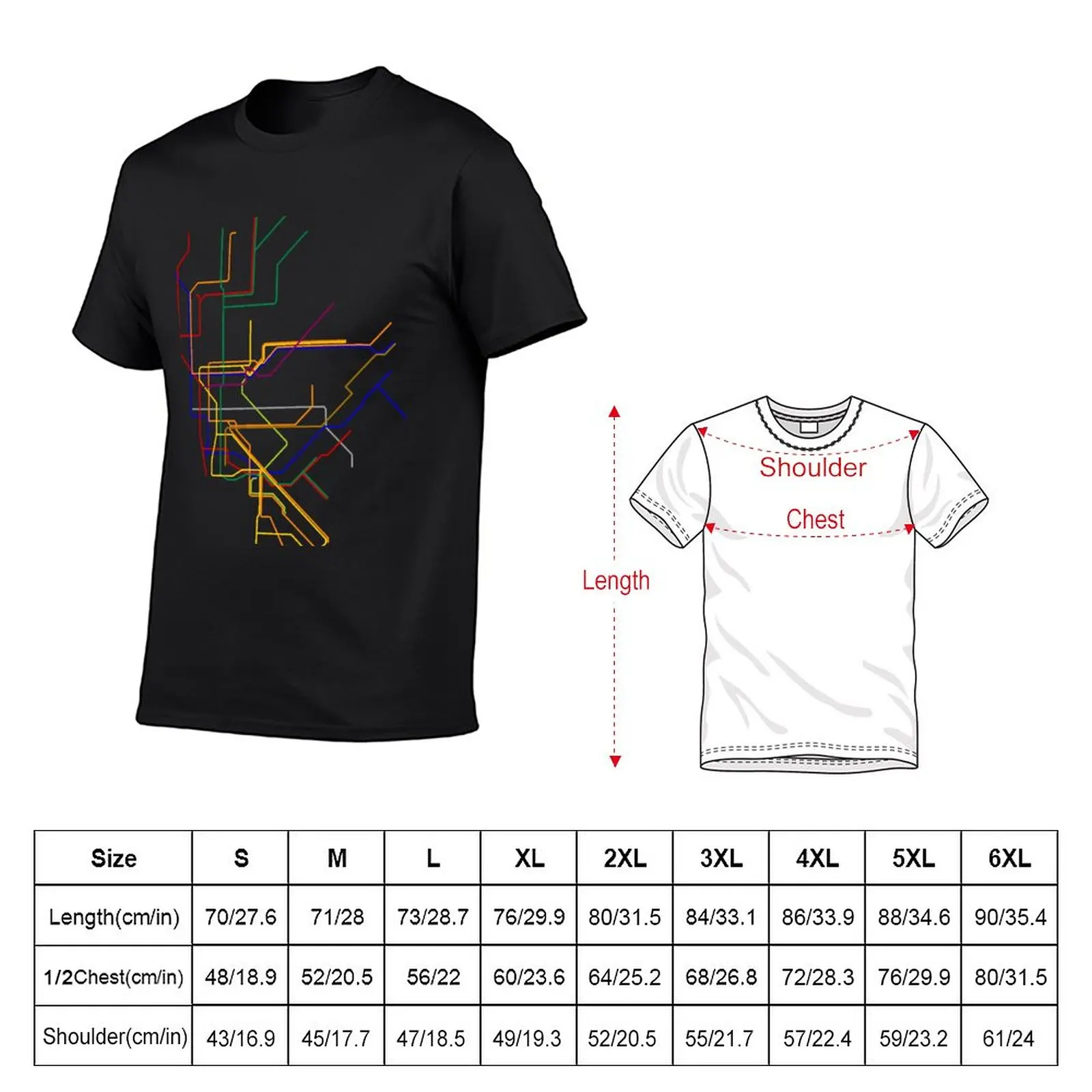 New NYC Lines T-Shirt plus size tops aesthetic clothes black t shirt man clothes Men's t-shirts