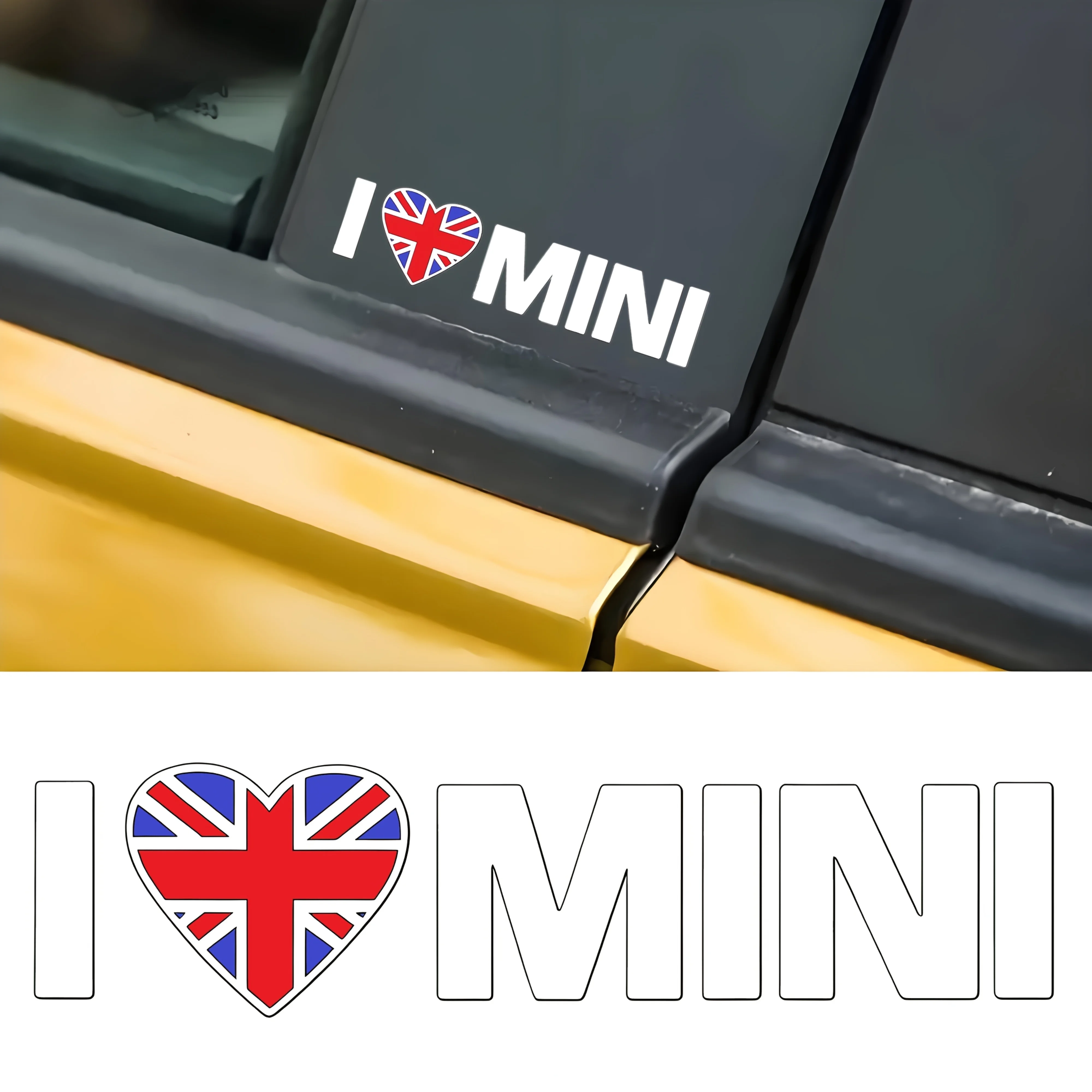 

2 шт./1 комплект, автомобильная наклейка «I LOVE MINI» — совместима с моделями MINI JOHN COOPER WORKS R56 R53 R50 F56 R52 F54 F57 R57