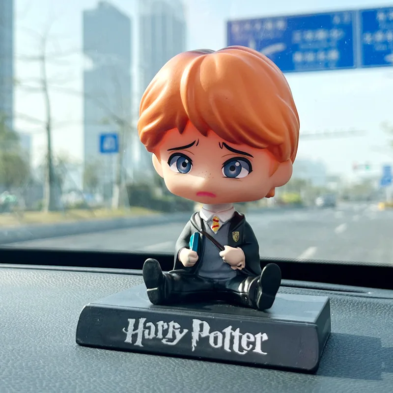 Figuras de Anime de Harry Potter de 11cm, muñeca de coche, cabezal móvil, Interior de coche, adorno de mesa Kawaii, cabeza Bobble, juguetes para niños, regalo para niños