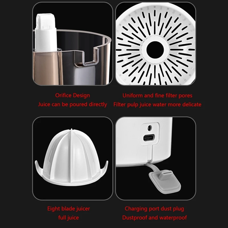 

M7DF Portable Electric Juicer Blender Mini Fruit Mixers Juicer Cup Personal Blender Fruit Extractors USB Rechargeable