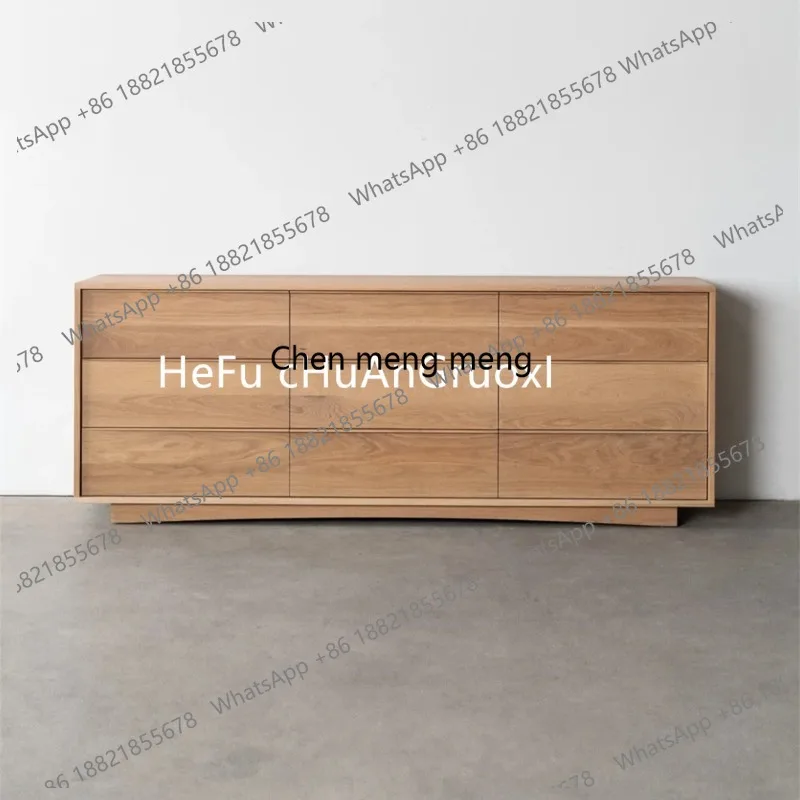 

White oak custom home Nordic storage cabinet living room locker chest cabinet multi-function