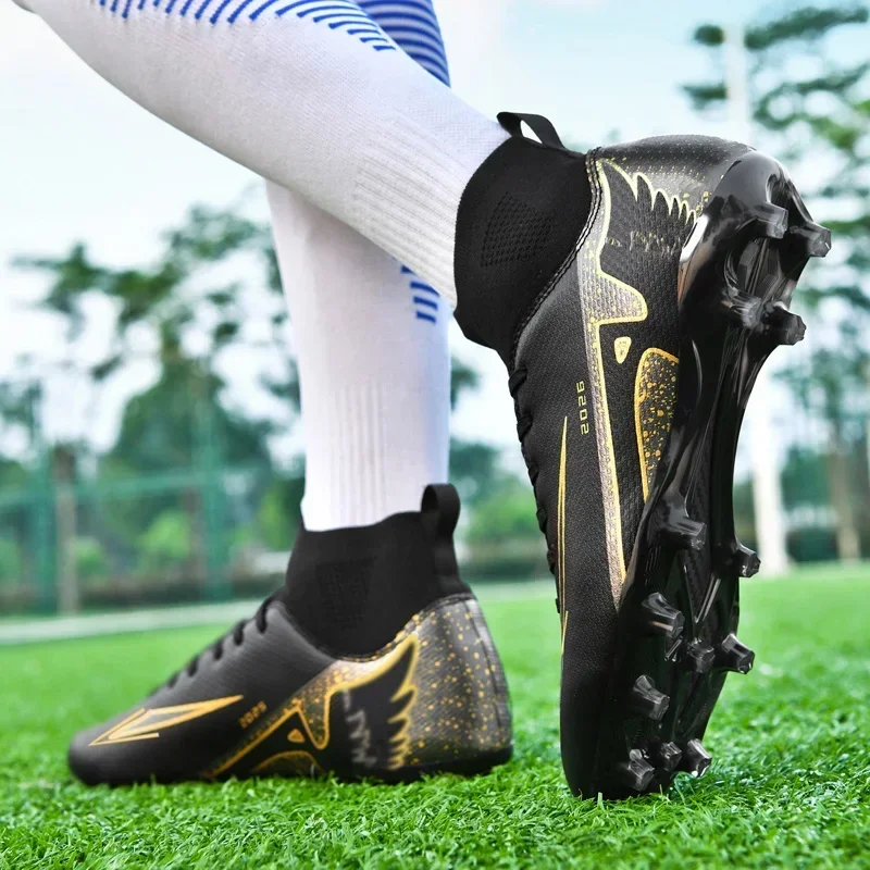 Neue Herren-Fußballschuhe Outdoor-Sportschuhe Ultraleicht Hochwertige High-Ankle Indoor-Fußballstiefel Rutschfest Futsal Rutschfest – Detail 11