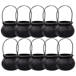 12pcs Halloween Candy Bucket for kids Hallowen Party Gift Buckets Holder Cauldron Black Witch Small Prop Kettle Hallowen Decor