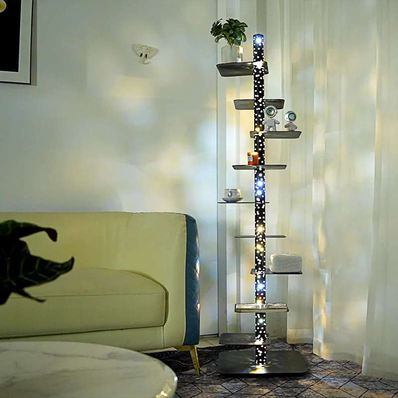 Light and shadow bookshelf floor lamp modern art living room minimalist bedroom shelf premium atmosphere vertical desk lamp
