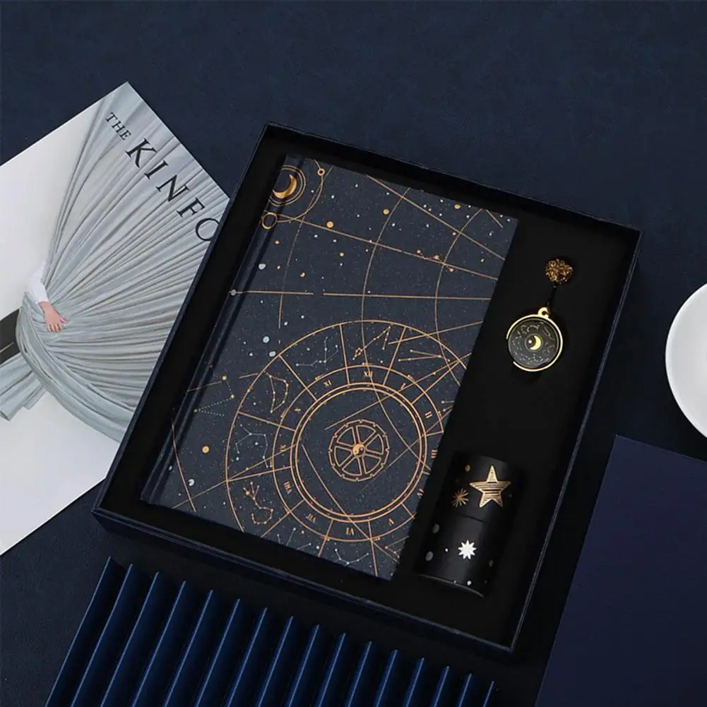 Exquisite Portable Travel Notebook Gift Box with Bookmark Sticker for Gift