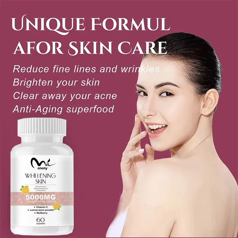 

Glutathione Whitening Pills - Dark Spots & Acne Scar Remover Vegan Skin Bleaching Pills with Anti-Aging