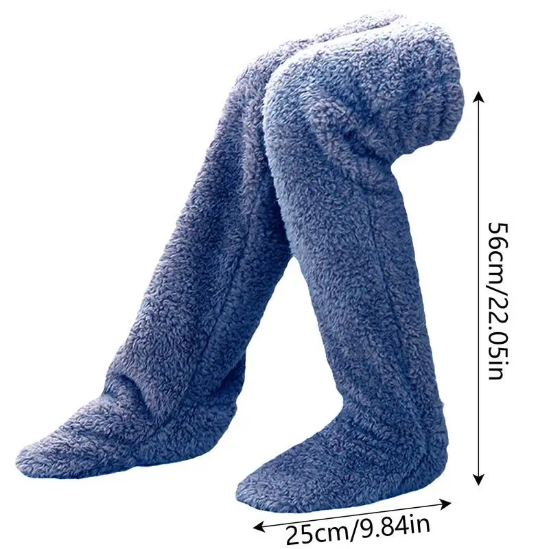 Long Sock Slippers Warm High Fuzzy Socks over Knee Winter Furry Thigh High Leg Warmers Socks Cozy Long Socks Soft Sock Slippers