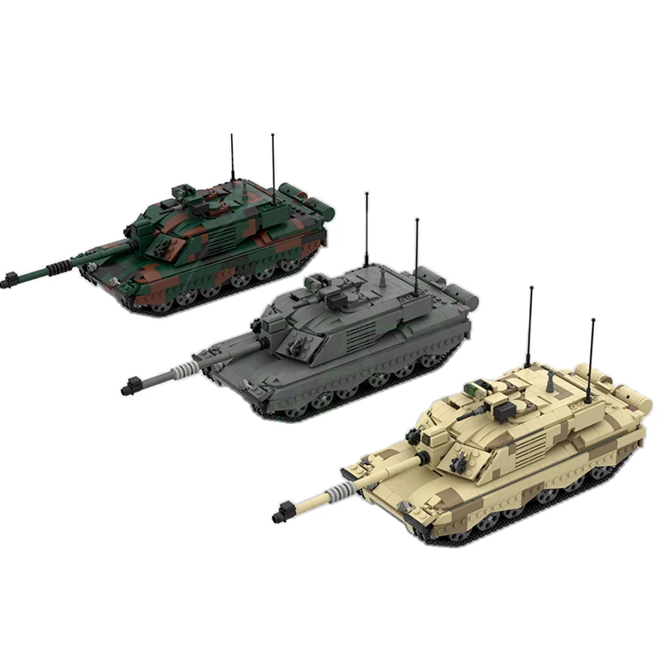 WW2อาวุธ Series Challenger 2รถถัง MOC อาคารบล็อก DIY อิฐหุ้มเกราะติดตามของเล่นของเล่น