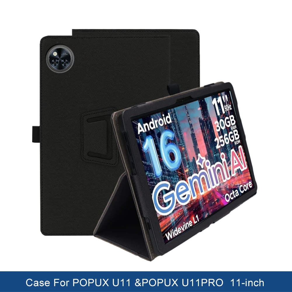 

Funda Case For POPUX U11 Pro 11"IN Ultra Slim PU Leather Folding Stand Cover with Pencil Holder and Wrist Strap Full Protection