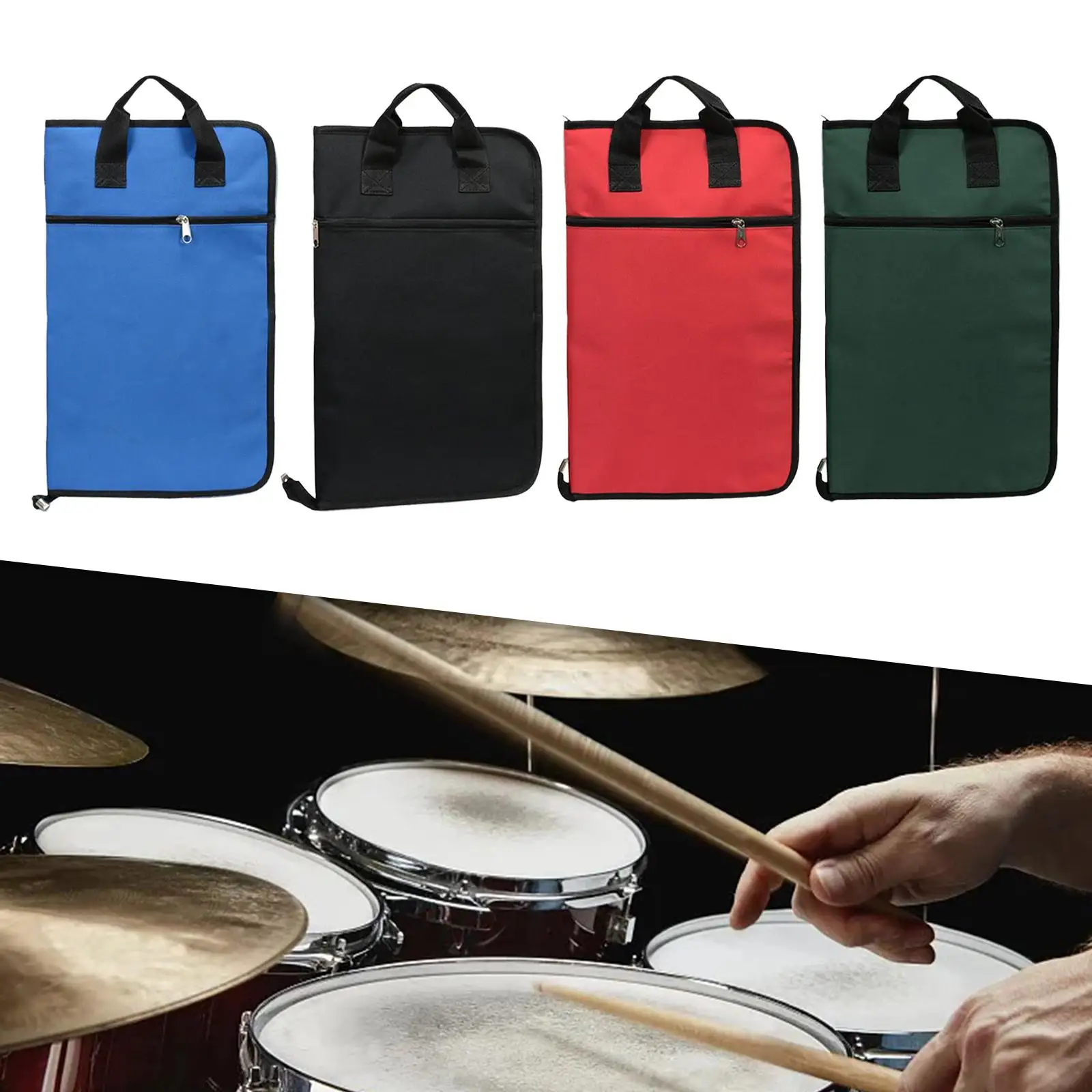 Drum Stick Bag Durable Oxford Cloth Drum Mallet Bag Drumstick Storage Case for Percussion Sticks Mallets Drum Accessories