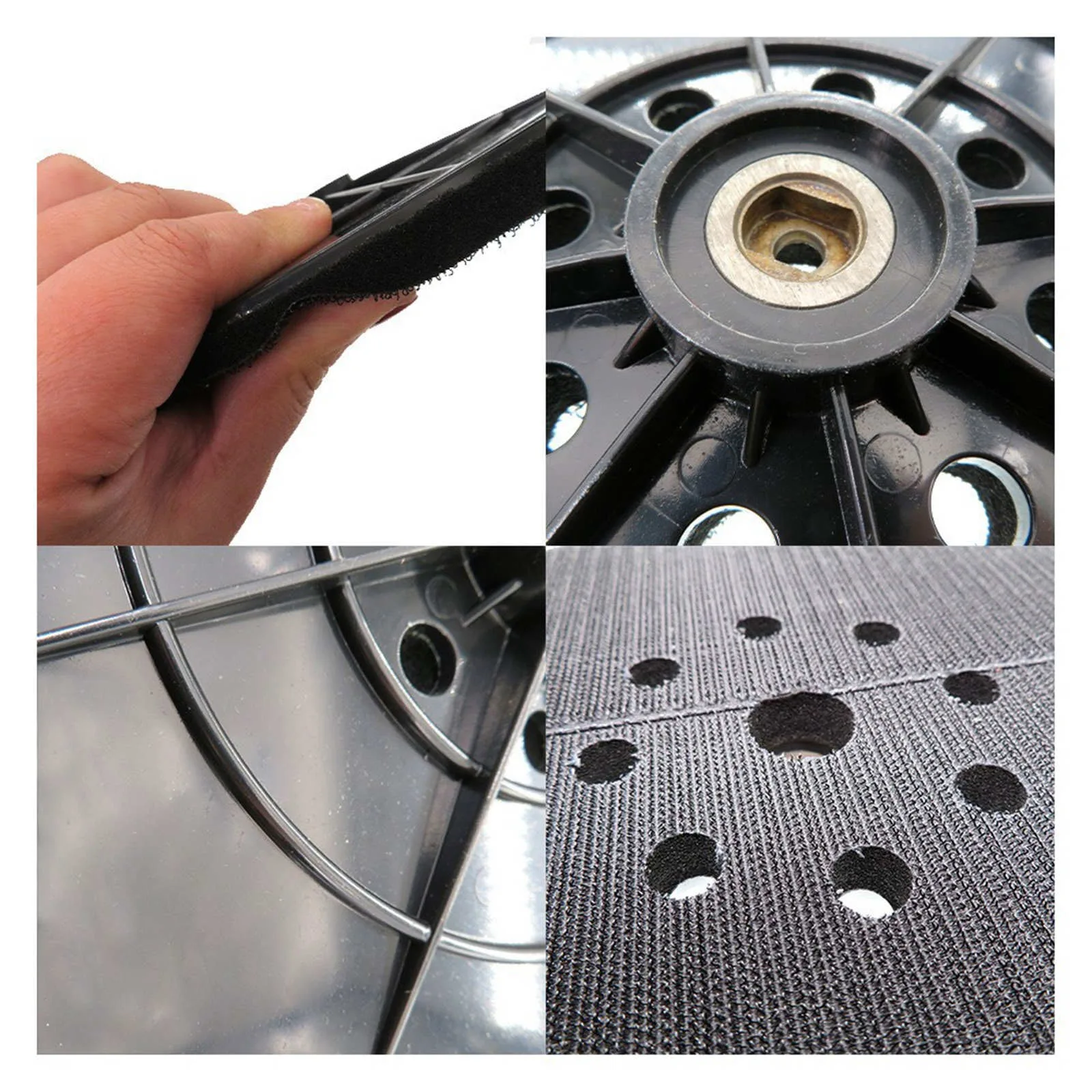 1PC 9 Inch 215mm 8 Holes Backup Pad Sanding Disc with 6mm Thread for Drywall Sander, Dustless Replacement Hook and Loop ABS