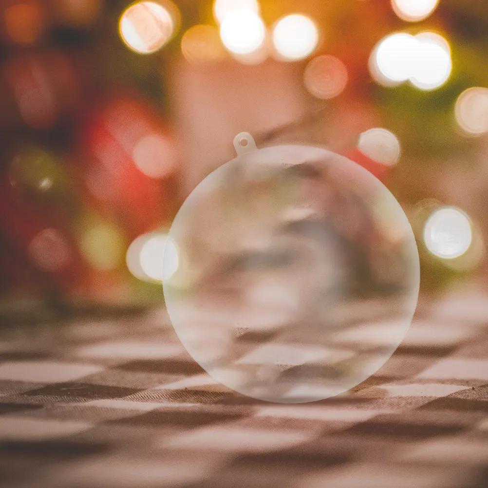 

20 шт. прозрачных наполняемых елочных шаров 8 см, подвески для самостоятельного декорирования, украшения для елки, праздничные поделки