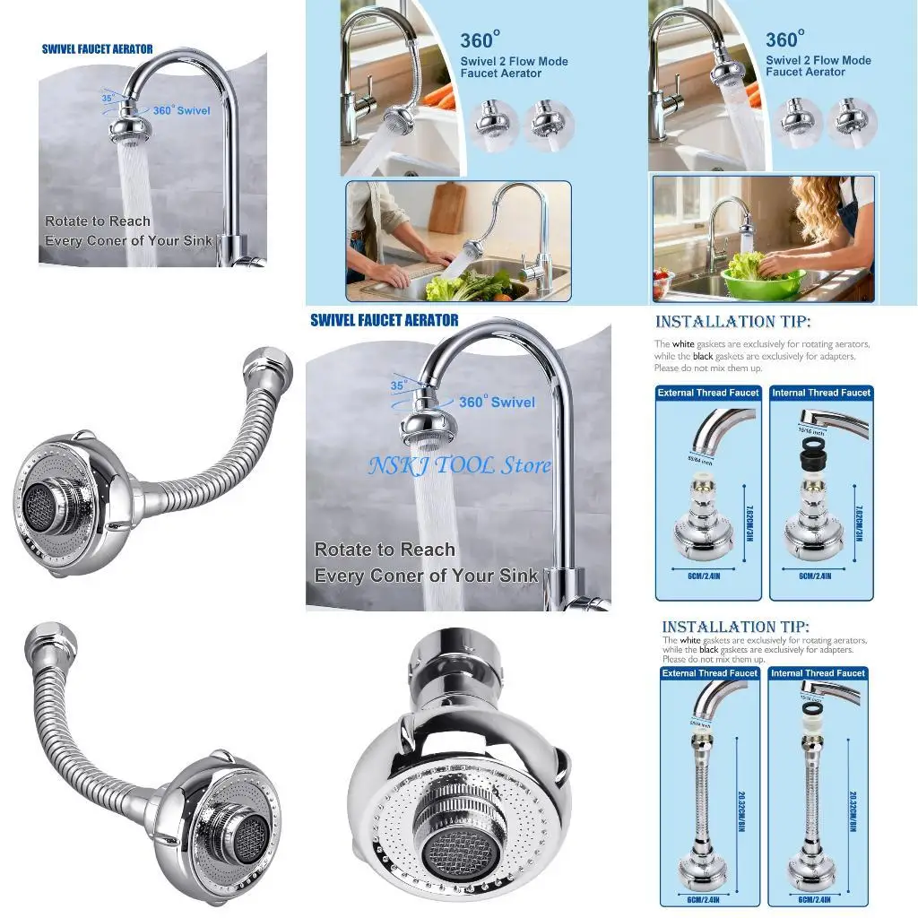 

L8RC Faucet Sprayer Attachment Shower Head Sink Aerator Water Saving Tap Nozzle