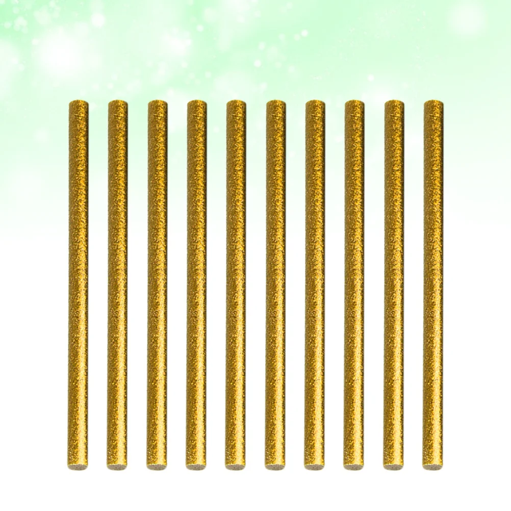 100Pcs Colorful Hot Melt Glue Sticks 7x100mm Golden Resin Material High Strength Aging Resistance for Electronics Fiber Fixation