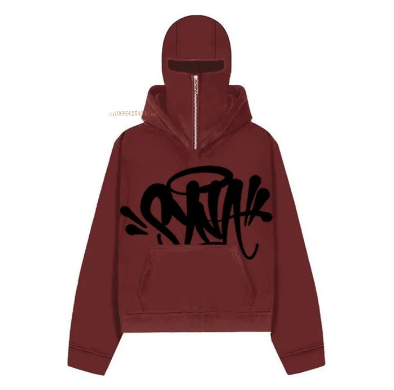 Double Hooded Cardigan Men Women Ins Net Red Tide Brand Printing Design Hooded Sweatshirt Winter Loose Solid Color Couple Jacket