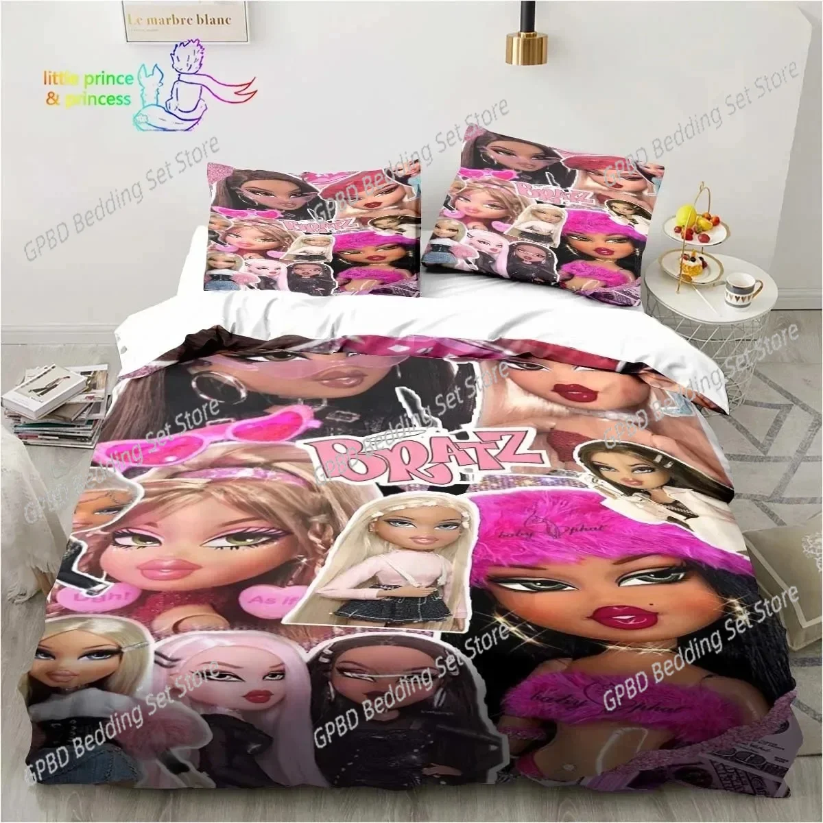 

Cartoon Bratz Doll 3D Print Comfortable Duvet Quilt Cover Pillowcase Bedding Set Children Bedroom Decoration Home Textile