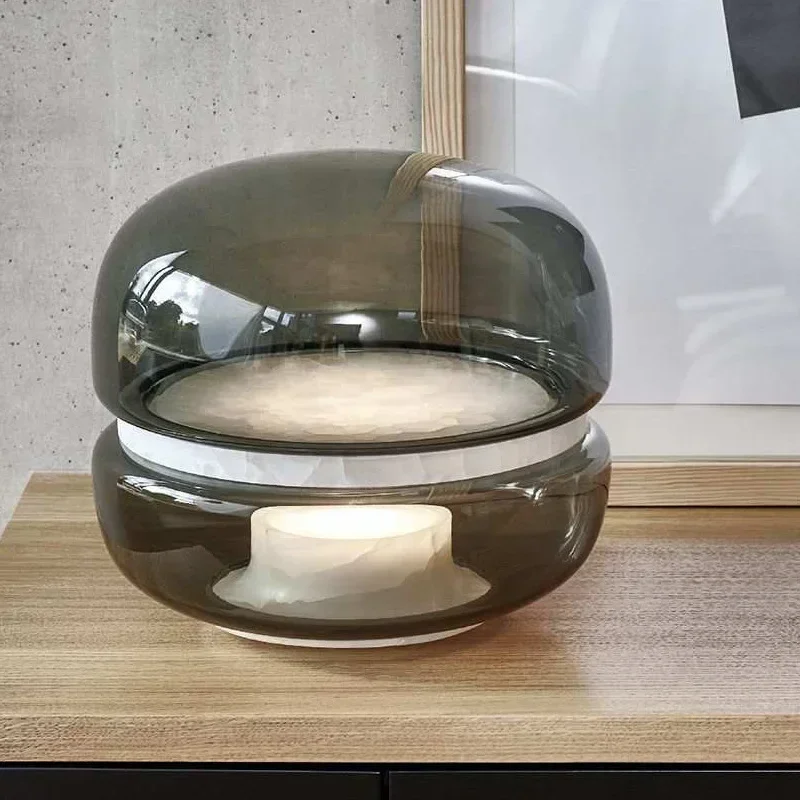 Nordic Simple Glass Table Lamp Modern Luxury Originality Design Bedroom Table Lamp Acrylic Indoor Lighting Lampu Meja FYTL