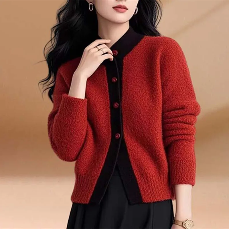 

Кардиган на пуговицах, женская одежда, новая весенне-осенняя шерстяная куртка, модное трикотажное пальто, женские топы с длинными рукавами, вязаный женский свитер