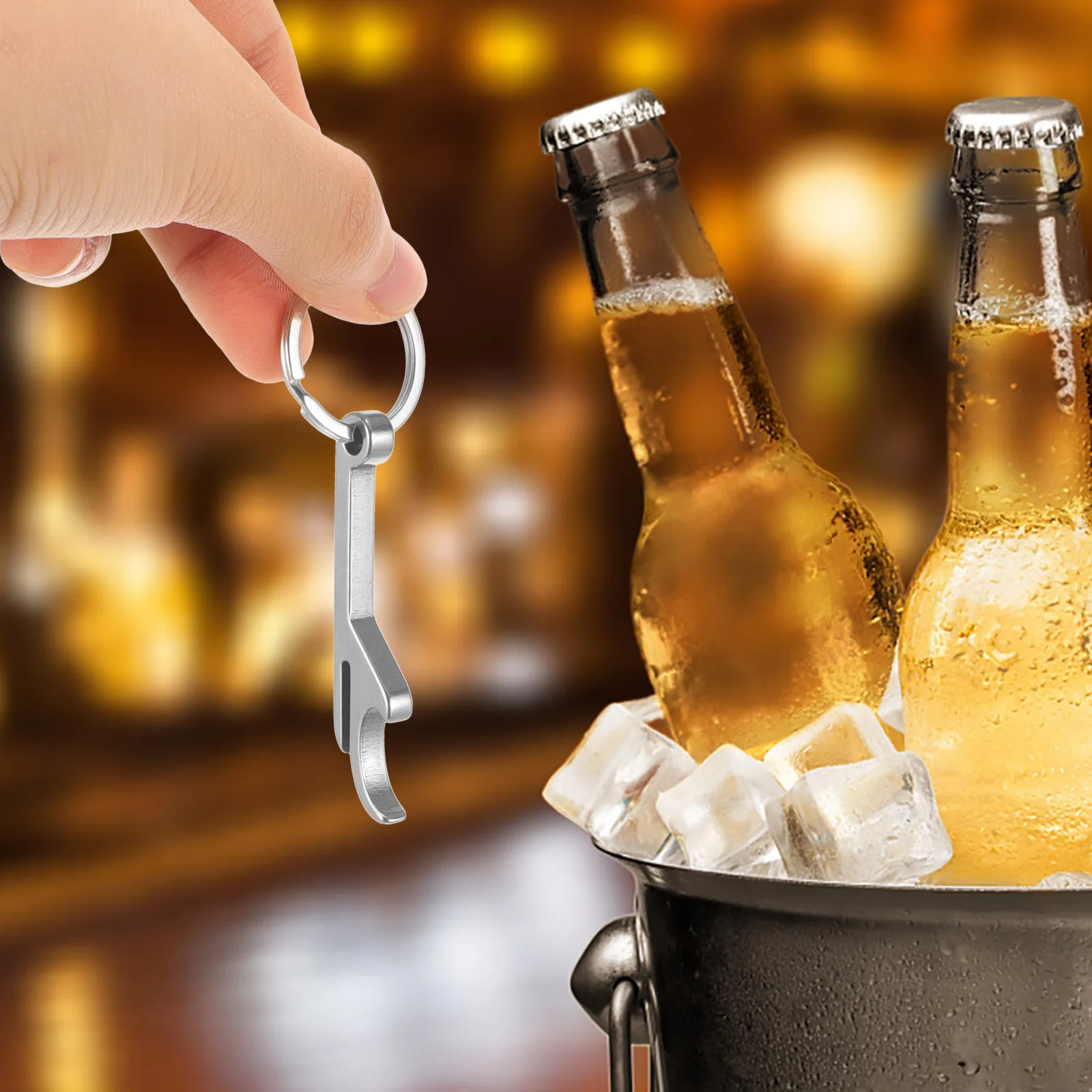 

4Pcs Keychain Bottle Opener Stainless Steel Rustproof Portable Beer Opener Multifunction Screwdriver Convenient Everyday Carry