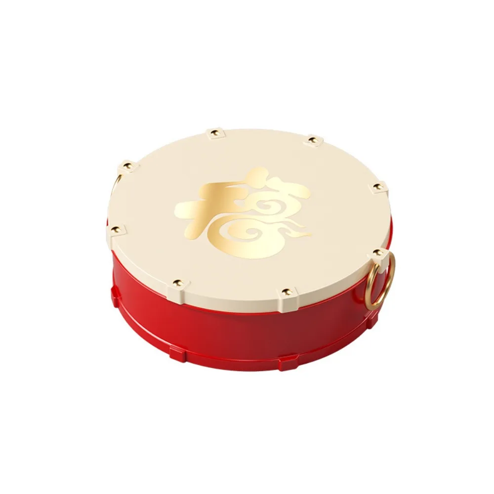 Bandeja para servir nueces con forma de tambor de 7 compartimentos, caja redonda para dulces de Año Nuevo a prueba de polvo con tapa, plato de fruta sellado, galleta