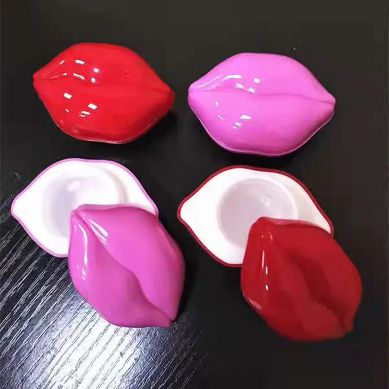 

100pcs 10g Empty Plastic Cosmetic Makeup Jar Pots Sexy flame-lip shape Bottles Eyeshadow Cream Lip Balm Container