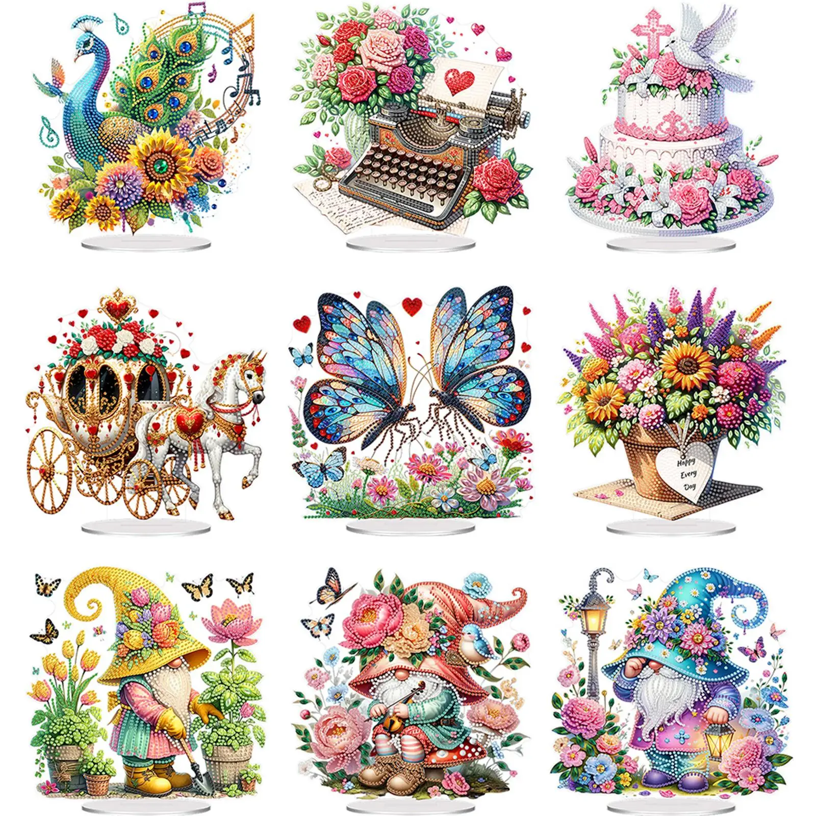 5D bricolage diamant Art décorations de table acrylique forme spéciale gâteau diamant peinture table ornements Kit pour la décoration de bureau à domicile