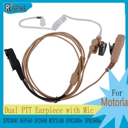 RISENKE-auricolare doppio PTT con microfono, Walkie Talkie, auricolare per Motorola XPR3000, DEP550, DP2600, MTP3100, XPR3500e, XPR3500e