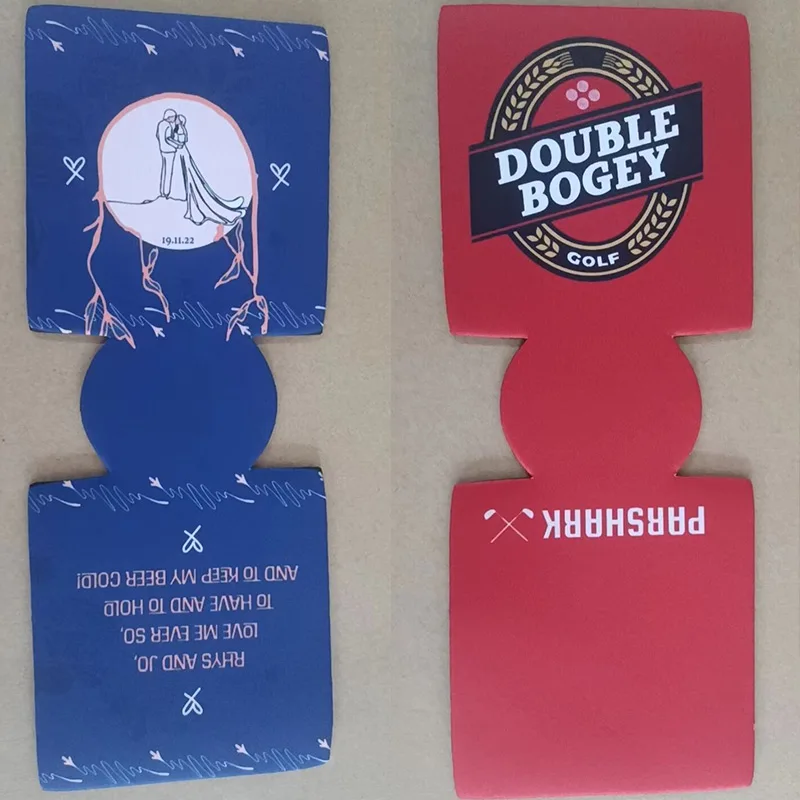 200pcs Collapsible Stubby Holders Custom Your Logo Foldable Stubby Holder 3mm Thickness Neoprene Beer Can Cooler Bag Picnic Bags