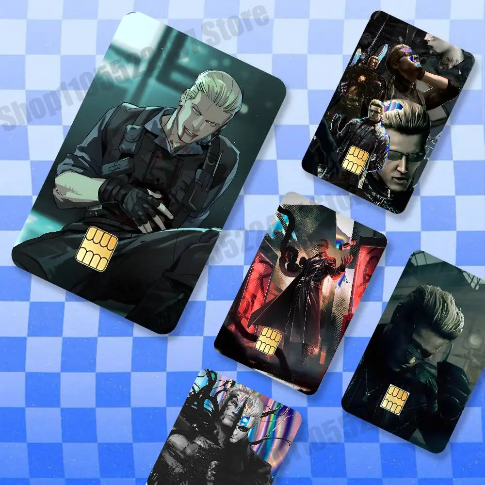 

A-Albert W-Wesker Cartoon Holographic Laser Shinny Film Skin Cover Sticker for Debit Credit Card Bank Card