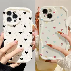 Curly Phone Case For XiaoMi Redmi 12C 10C 9A 9I 9C 11A 10A A1 4G 10 9 K30 K50 POCO F3 Soft Silicone Love Heart Shockproof Cover