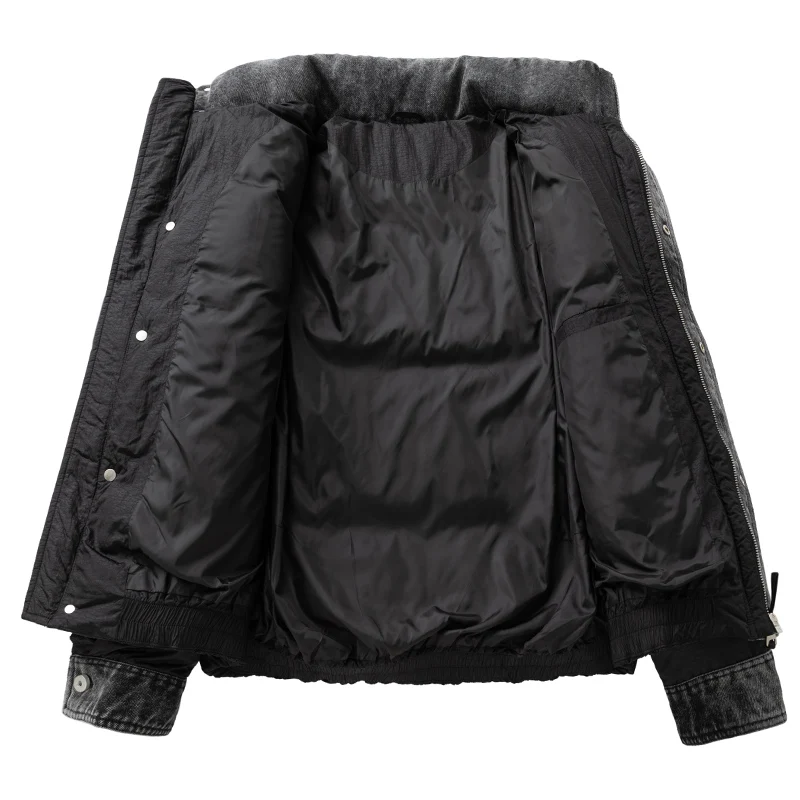 【New】Winter 90% Down Jacket - US High - street Denim - Spliced Workwear Style (New Arrival)