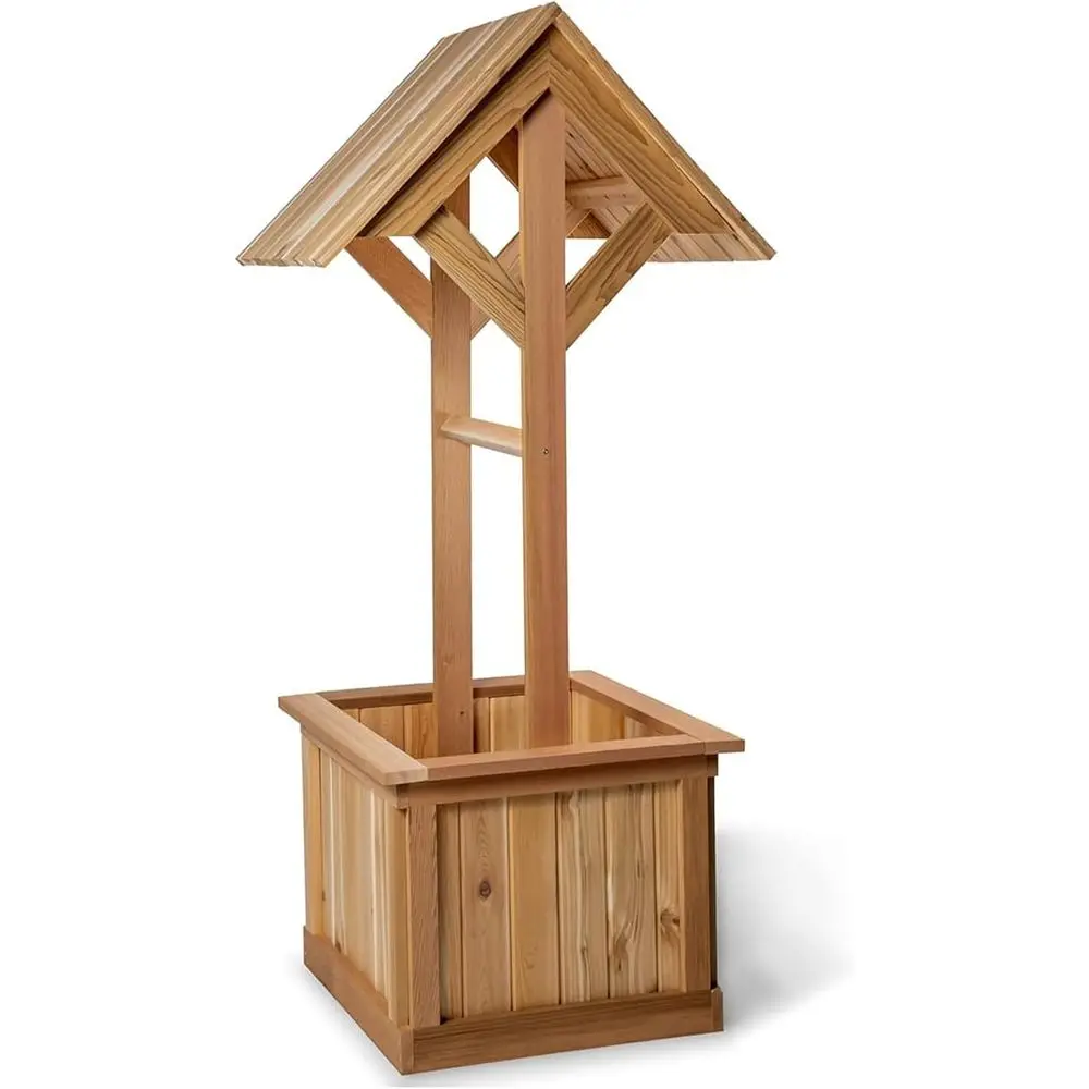 All Things Ce5-t Outdoor Wishing Well Planter Box or lowers and Plants