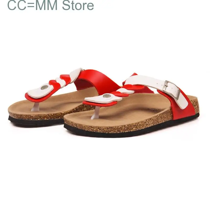 New Fashion Cork Flip Flops Slippers Women Summer Beach Casual Buckle Outside Non-slip Slides Shoe