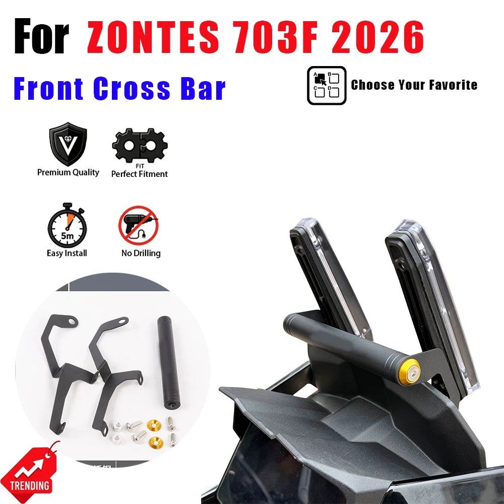 High Quality Navigation Phone Holder Cross Bar Mount Durable Custom Upgrade Parts Aluminum Alloy For ZONTES 703F 2026 Motorcycle