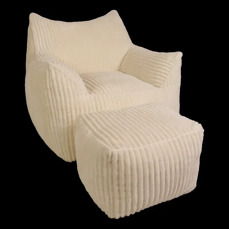 Modern Beige Modular Beanbag Chair Interchangeable Seats Easy Clean Fabric Play Area