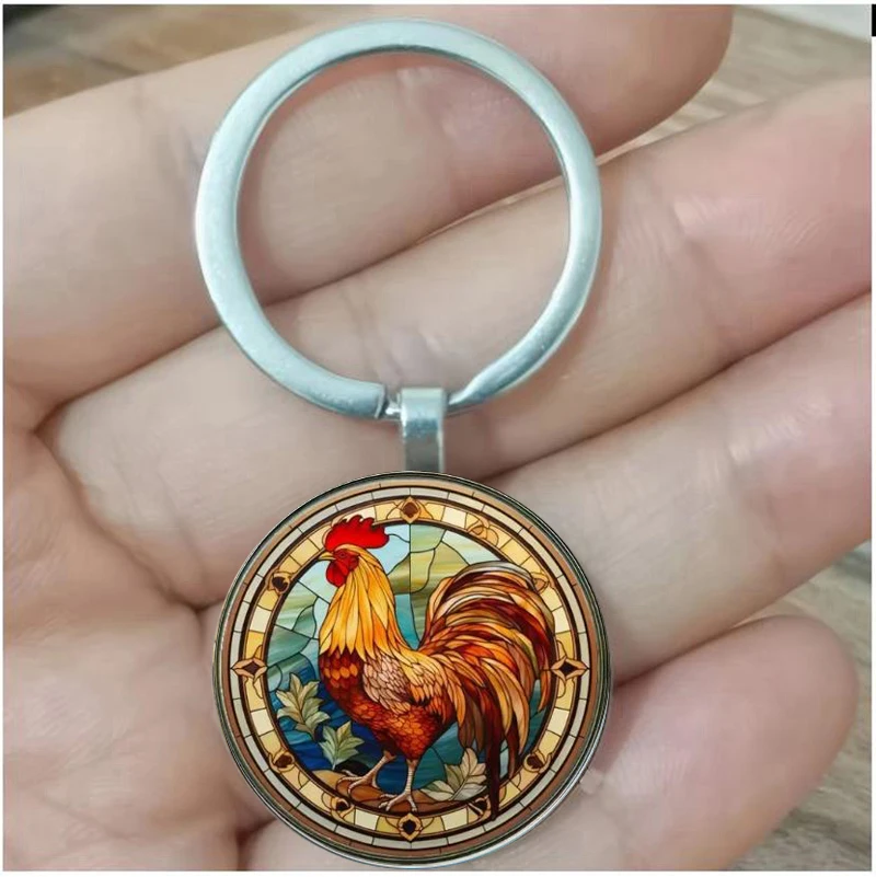 

Retro Rooster Keychain - Zinc Alloy, Perfect for Bag and Car Pendants, Perfect Home Decor and Holiday Gifts