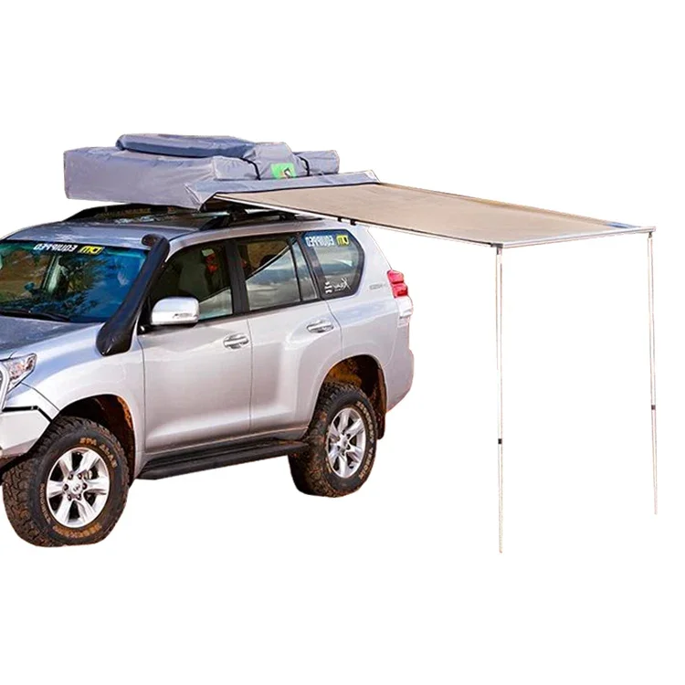

Outdoor retractable camping rooftop car side awning