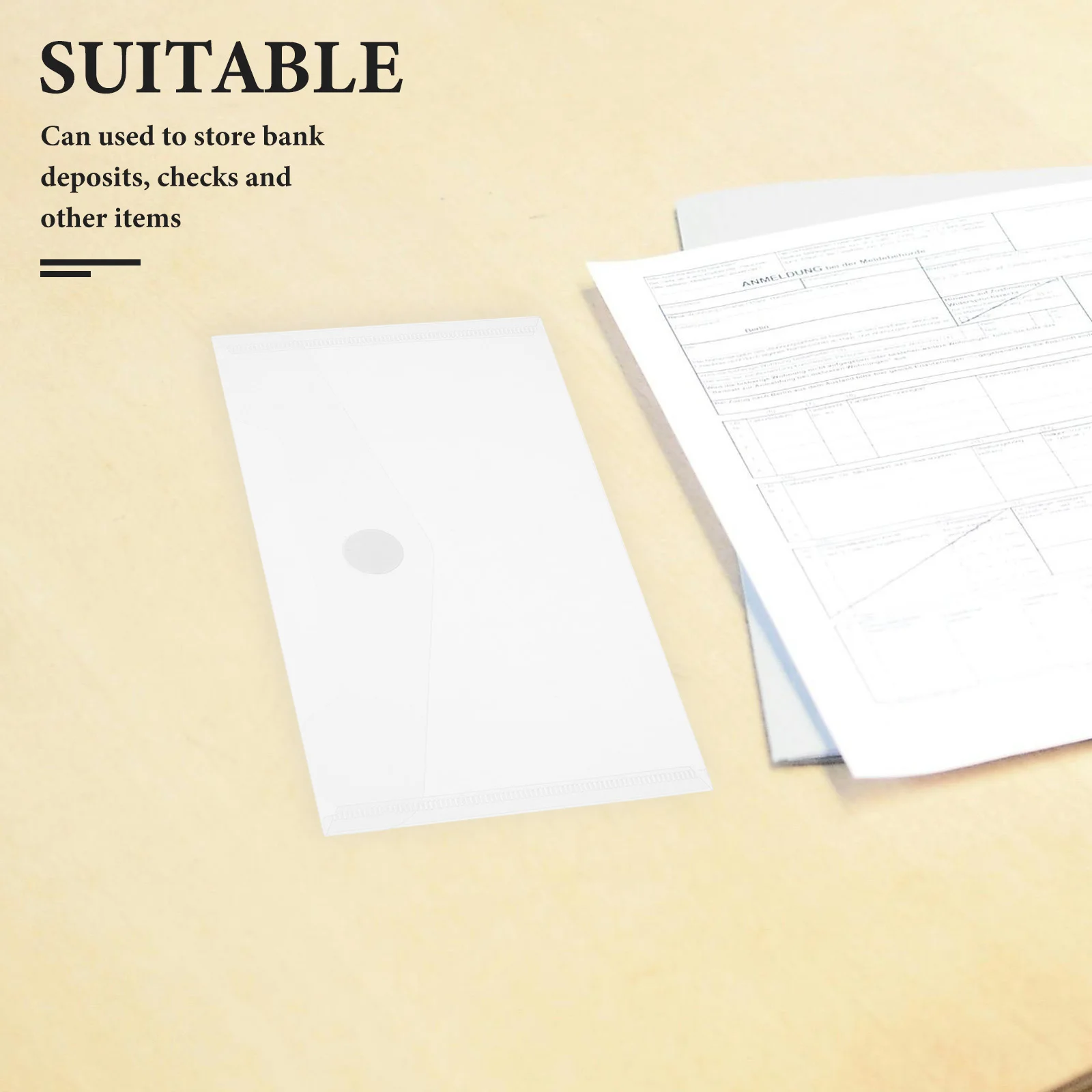 

40Pcs Clear Cash Bags Plastic Waterproof Money Pouches Transparent Document Organizer Bank Deposit File Folder for Office Use