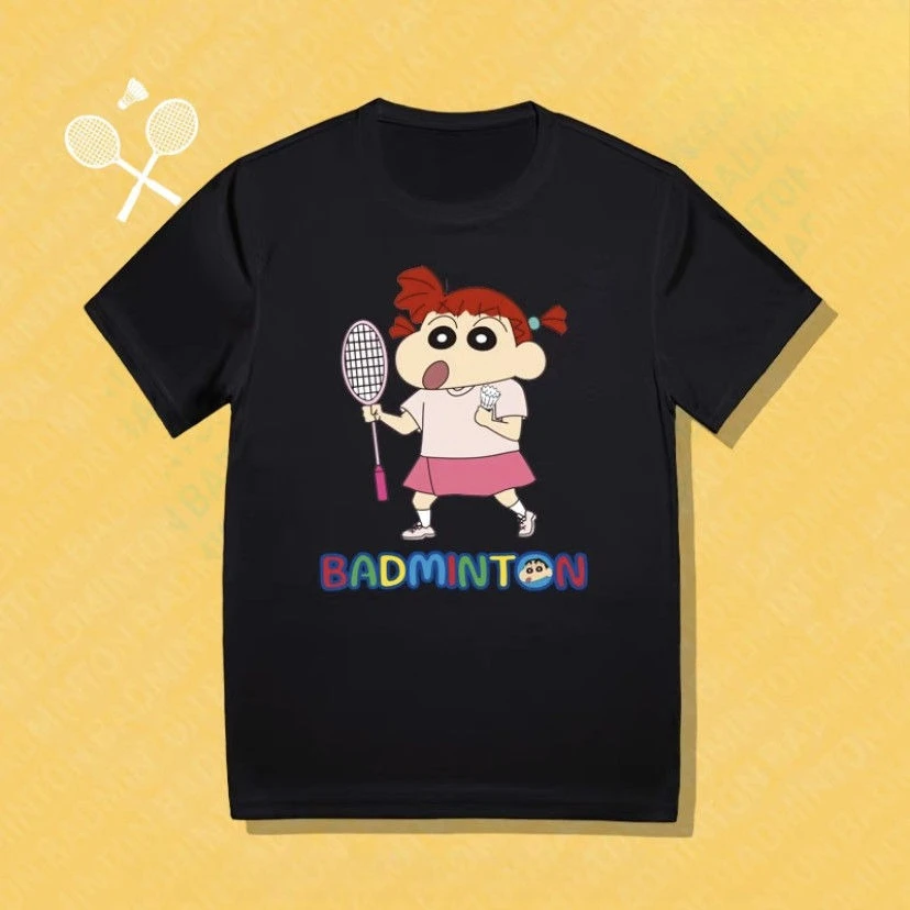 

Miniso New Crayon Shin-chan Badminton Sports Couple Cultural Shirts for Men and Women, Breathable Casual Training Tops