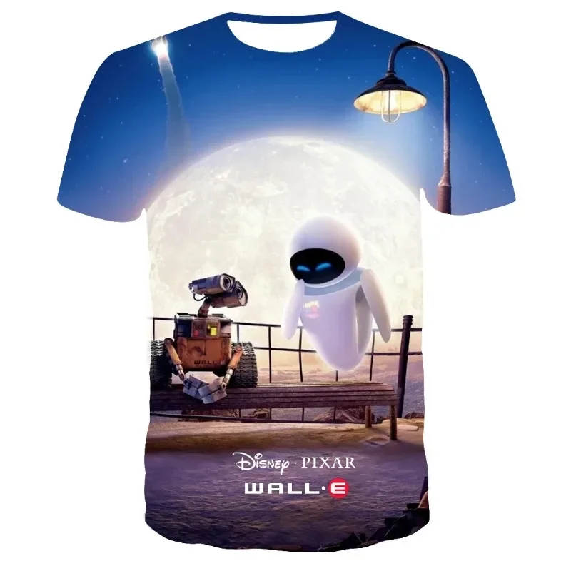 Disney-Camiseta Robô Wall-E Infantil, Camiseta Infantil, Tops de Manga Curta, Meninos e Meninas, Roupas Masculinas e Femininas