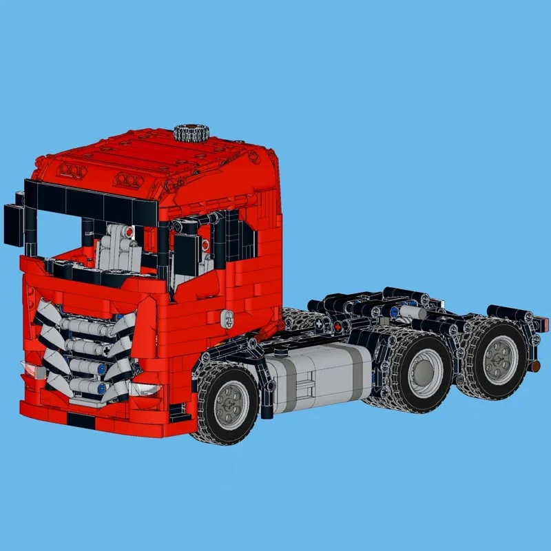 New MOC-120755 Truck S-Way Trailer Engineering Vehicle Model RC Remote Control Building Blocks Bricks Kit for Toy Birthday Gifts