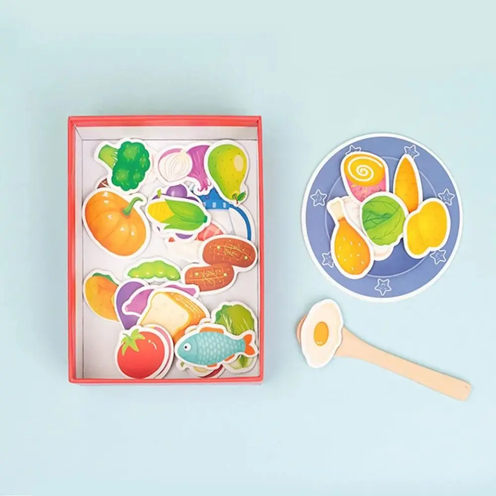 Food Feeding Simulation Feeding Game Role Play Simulation Bear Pretend Food Set Spoon Paper Parent-Child Feeding Toy