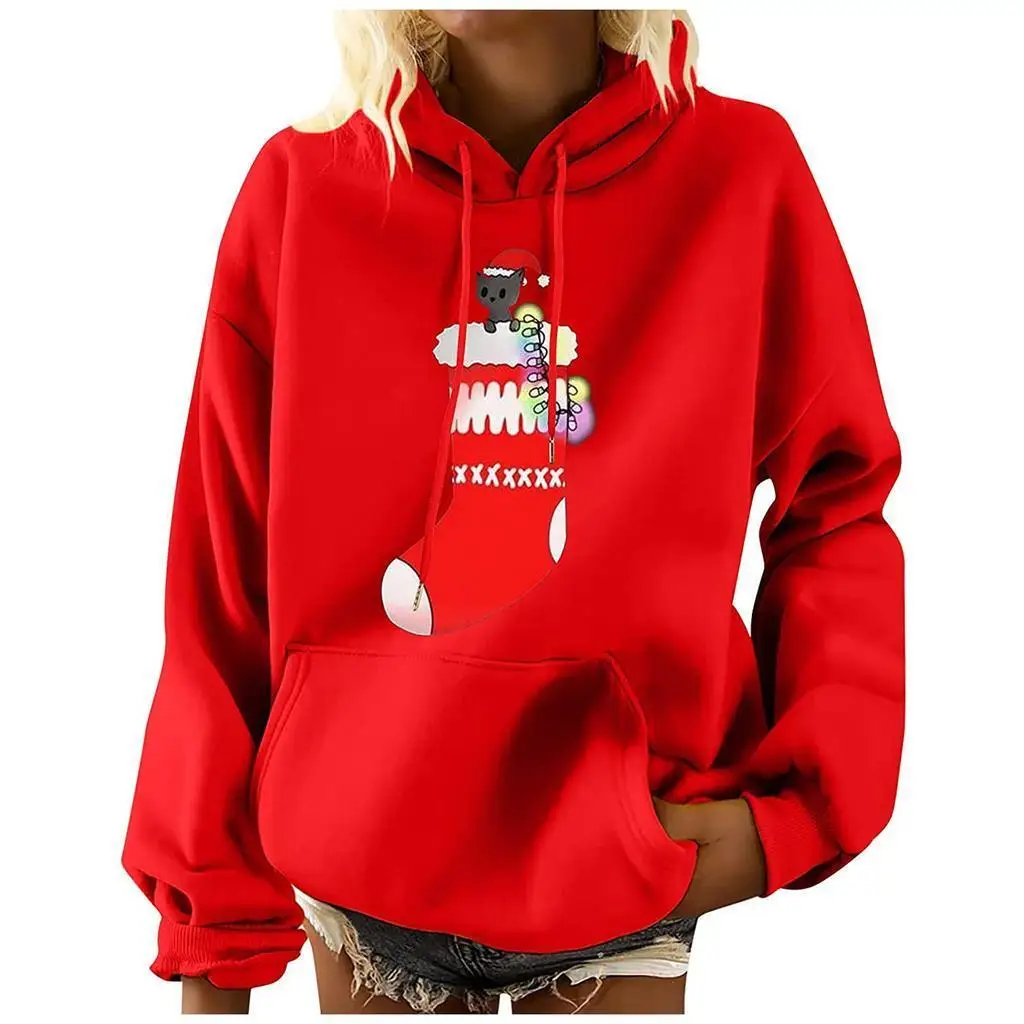 

2024 Four Seasons Fashion Trend 3D Printed Casual Versatile Simple Solid Color Christmas Hoodie MC11 Extremely Simple Style