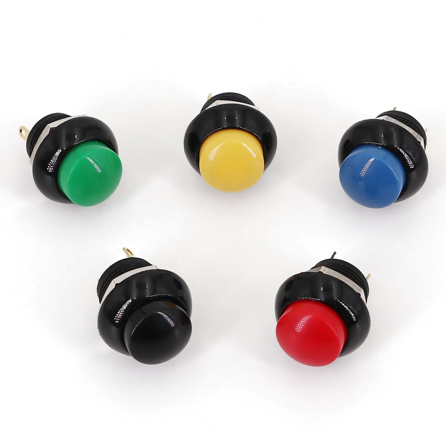 Honyone PA12 High Round 2Pin Momentary Reset SPST Waterproof Push Button Switch for Electric Control Joystick Handle