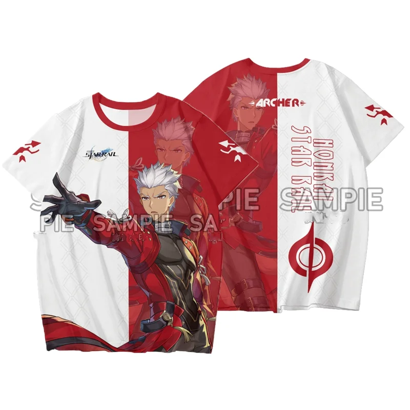 Game Honkai Star Rail Robin Cosplay 3D T-shirt Fashion Cool Daily Anime T shirt Personality Short Sleeve Y2k Top Summer Clothing