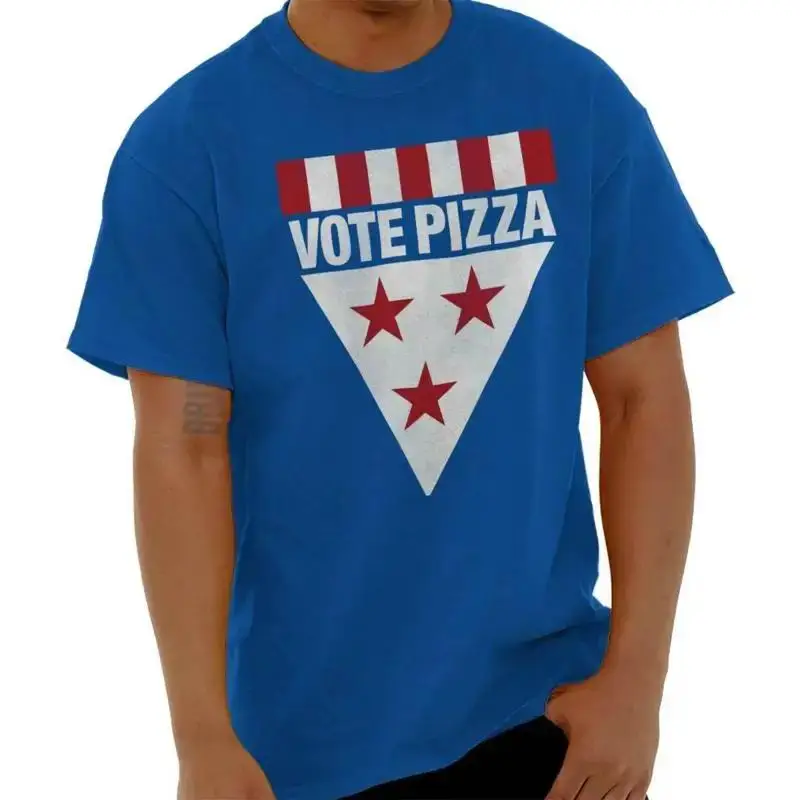 Funny Patriotic Food Vote Pizza Sarcasm Joke Womens or Mens Crewneck T Shirt Tee