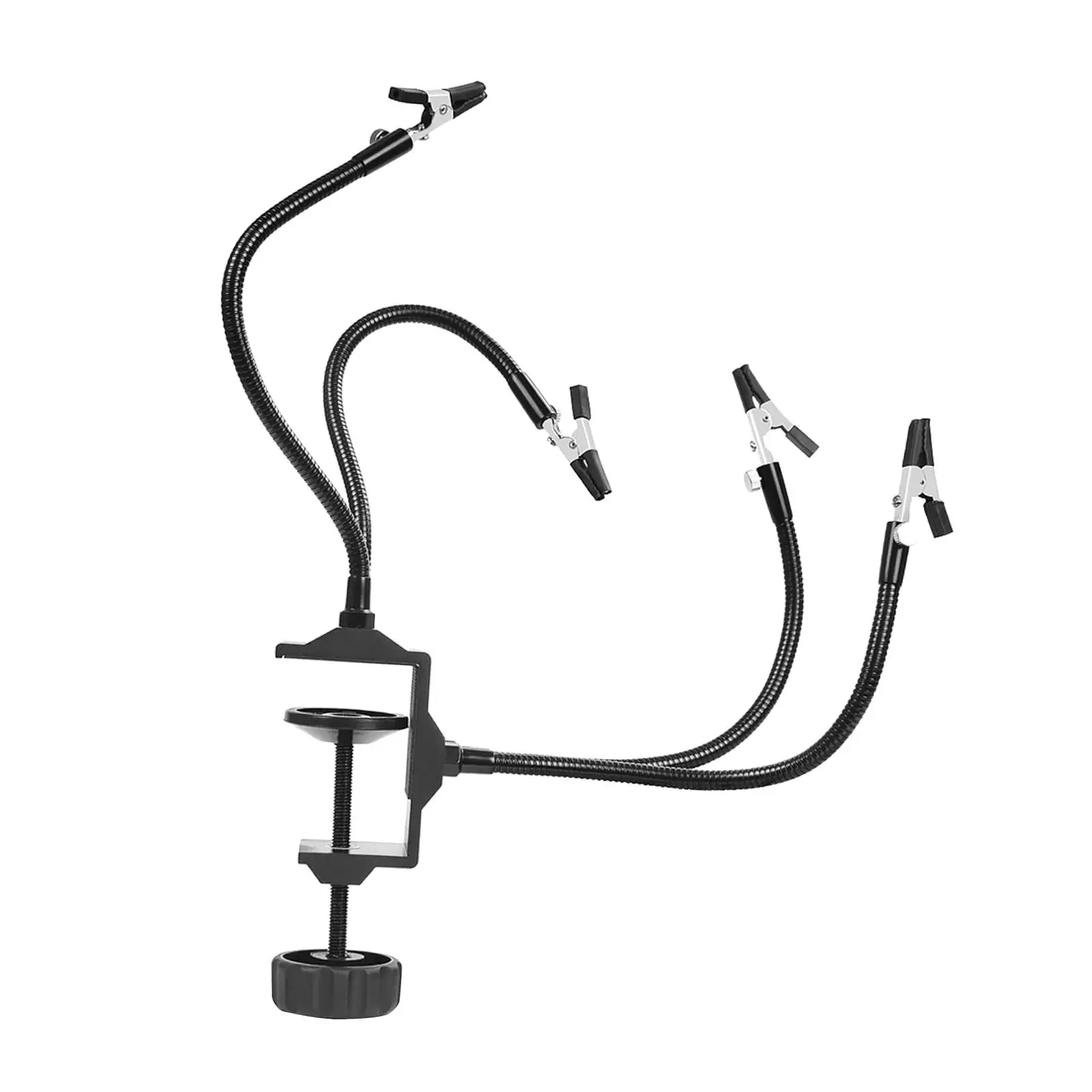 Soldering Third Hand Stable Desk Clamp Base PCB Holder 4 Alligator Clips Welding Helping Hands for Repair Hobby Helping Tool Kit