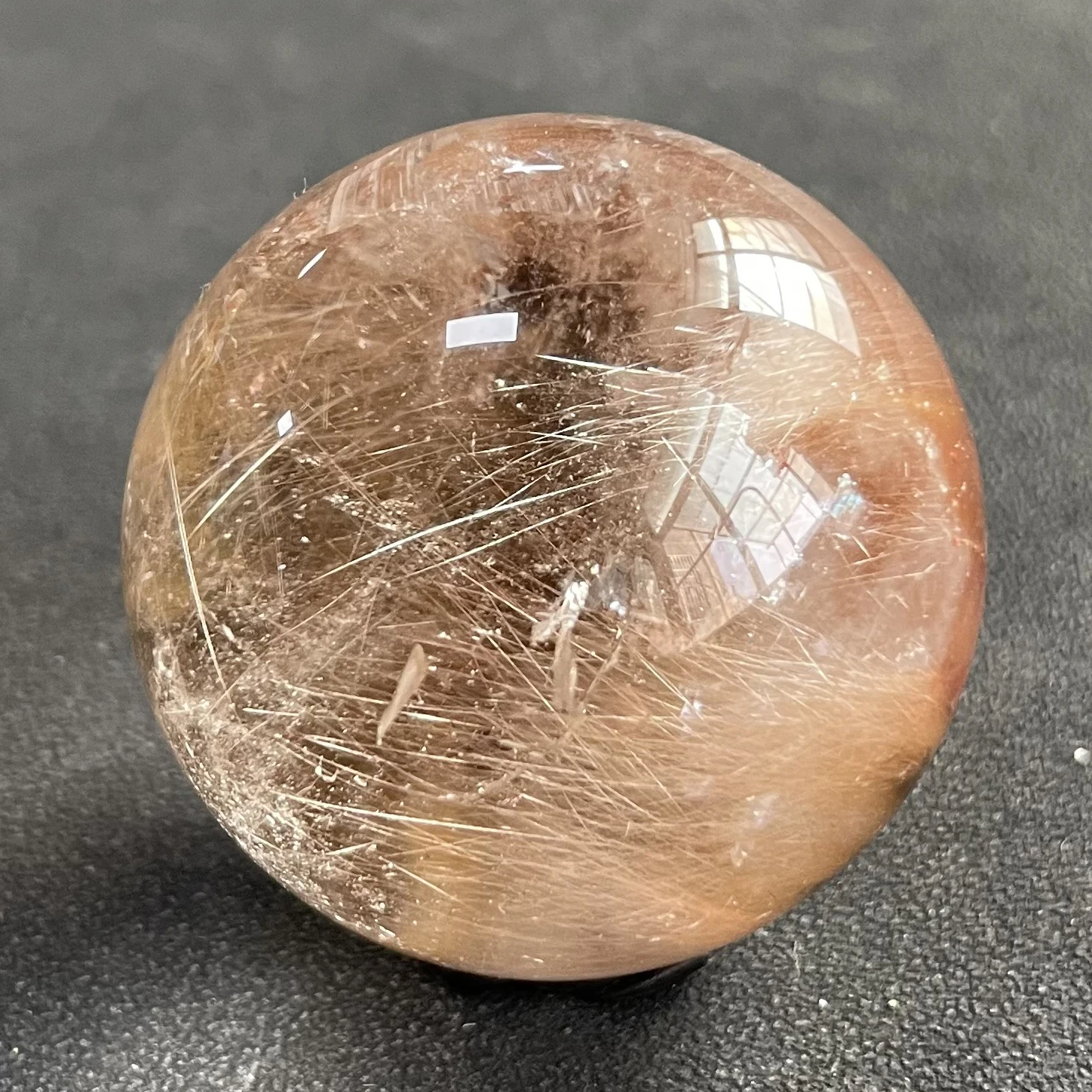 80g Natural Quarte Rutilated Rabbit Hair Crystal Ball Polished Quartz Sphere Reiki Healing Gift Room Decor Fengshui Y2076